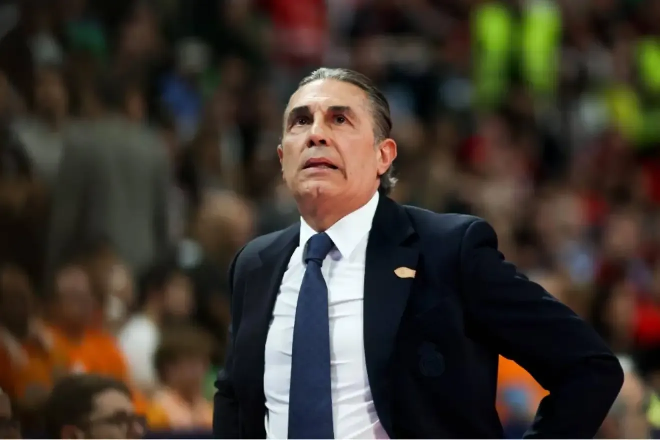 Sergio Scariolo, durante un encuentro del Real Madrid esta temporada.