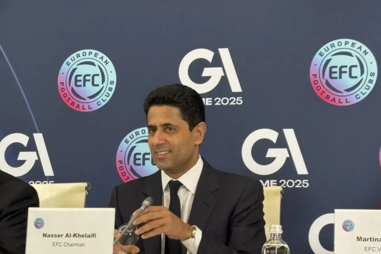 Nasser al Khelaifi, en el congreso de la EFC celebrado en Roma.