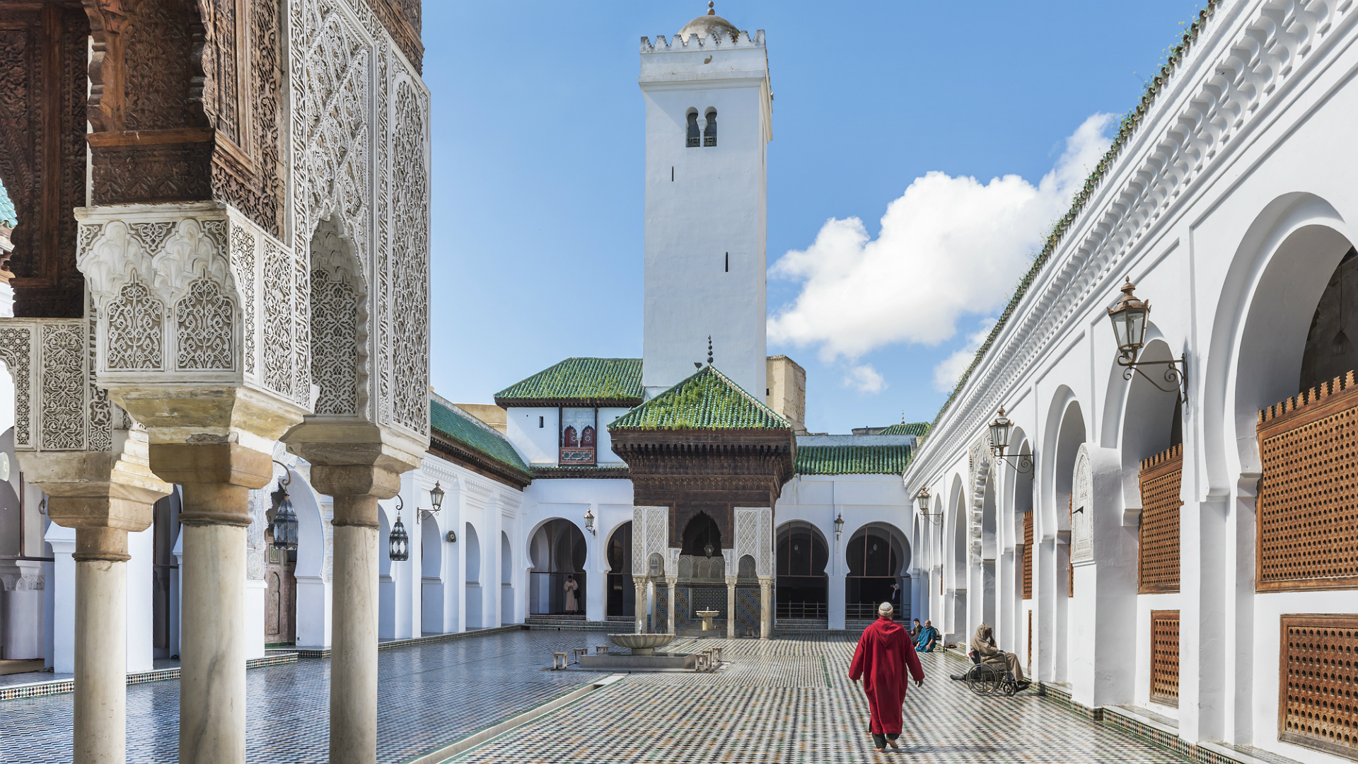 The world's oldest operating university, Al-Qarawiyyin University in Fez, Morocco