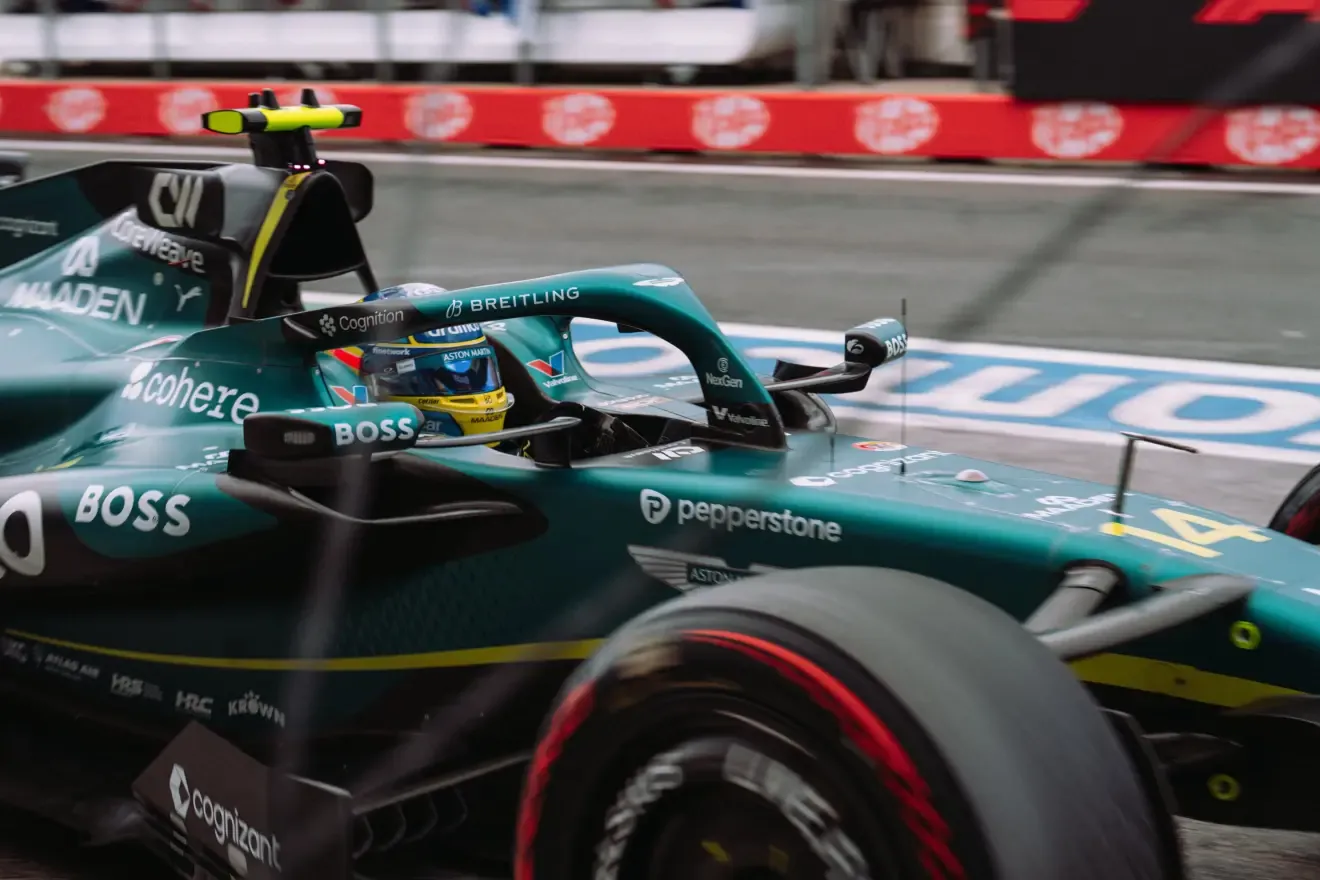 Alonso, en el Aston Martin.
