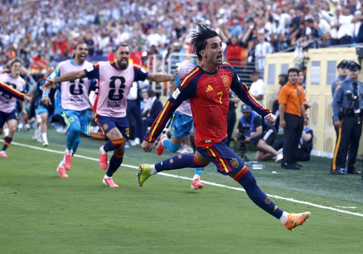Ferran Torres, tras lograr el gol en la final del Mundial ante Argentina